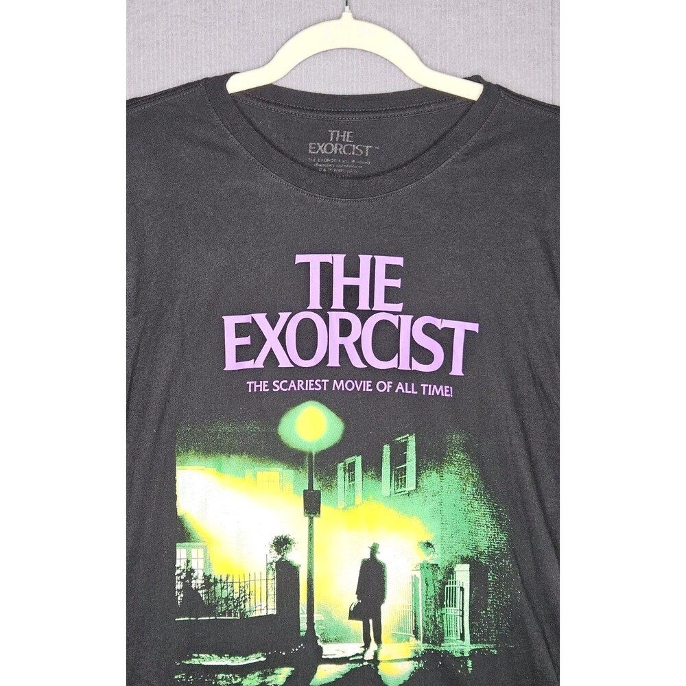 The Exorcist Movie Poster Shirt Mens Medium Black Graphic Print Long Sleeve